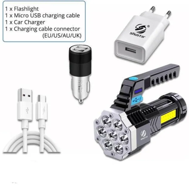 Wiederaufladbare LED-Taschenlampe – Hochleistungs-Taschenlampe mit superheller Leuchtkraft