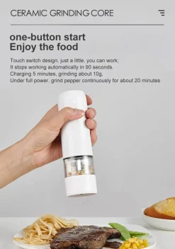 Wiederaufladbare Salz- und Pfeffermühle – Automatische Gewürzmühle