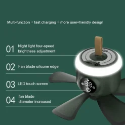 Wiederaufladbare tragbare Hängeventilatorlampe - Coole Wohndekoration