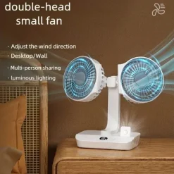 Wiederaufladbarer Campingventilator – Leichter Outdoor-Kühler mit zwei Flügeln