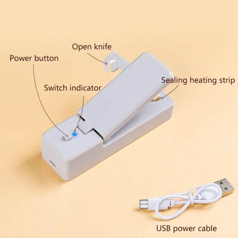 Wiederaufladbarer USB-Lebensmittelversiegeler - Tragbares Vakuumiergerät