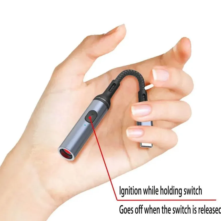 Wiederaufladbares flammenloses Feuerzeug per USB-C – Tragbare Reisetaschenlampe