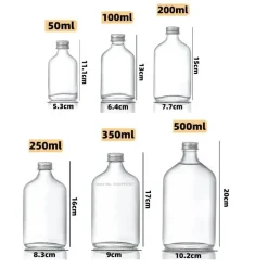 Wiederverwendbare Getränkeflaschen aus klarem Glas – perfekt zum Entsaften von Smoothies, Kombucha, Tee, Milch und Wein