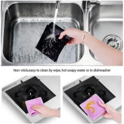 Wiederverwendbare Herdabdeckungen aus Glasfaser – 4er-Pack