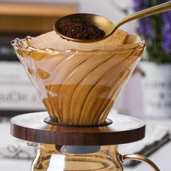 Wiederverwendbare Kaffeekanne aus Glas – Brauner Filter für Tropfperkolatoren