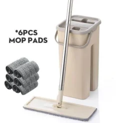 Wiederverwendbarer Mikrofaser-Flachmopp – waschbares Reinigungswerkzeug