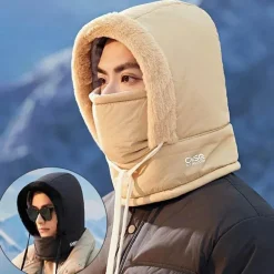 Winddichte, isolierte Gesichtsbedeckung mit Kapuze für den Winter – warmer Schutz