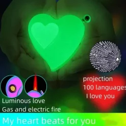 Winddichtes Feuerzeug mit Liebesprojektor – Geschenkidee mit ewiger Flamme