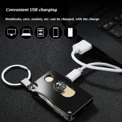 Winddichtes, flammenloses Feuerzeug – Multifunktionswerkzeug mit USB-Aufladung