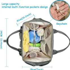 Windelrucksack für Mütter und Babys mit großer Kapazität – multifunktionales USB-Design
