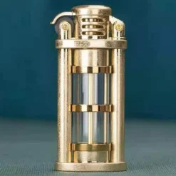 Windfestes Kerosinfeuerzeug aus Metall – Transparentes Flammendesign