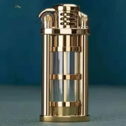 Windfestes Kerosinfeuerzeug aus Metall – Transparentes Flammendesign