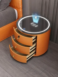 Wireless Charging Nightstand - Round Smart Bedside Table