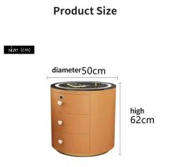 Wireless Charging Nightstand - Round Smart Bedside Table