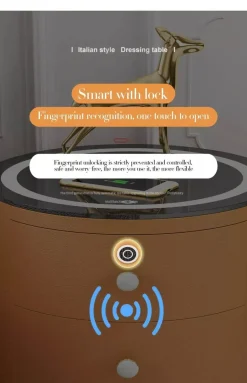 Wireless Charging Nightstand - Round Smart Bedside Table