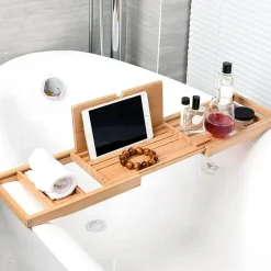 Wooden Bathtub Caddy Tray for Relaxing Soak and Convenient Storage