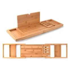 Wooden Bathtub Caddy Tray for Relaxing Soak and Convenient Storage