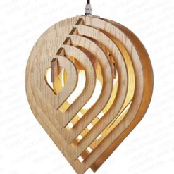 Wooden Water Drop Pendant Light - Unique Hanging Lamp