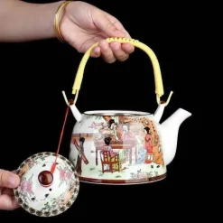 Yixing-Teekanne – blau-weißer Gaiwan-Samowar aus Porzellan für Tee und Kaffee