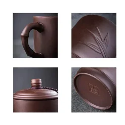 Yixing-Teetasse mit Deckel – 400 ml, violetter Tonbecher