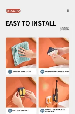 Zahnbürstenhalter zur Wandmontage – Badezimmer-Organizer mit Schwerkraftsensor