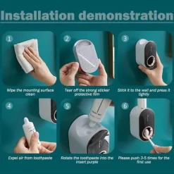 Zahnpastaspender zur Wandmontage – Eleganter Badezimmer-Organizer