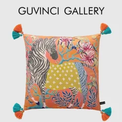 Zebra Kissenbezug - Orange Floral Animal Kingdom Dekor