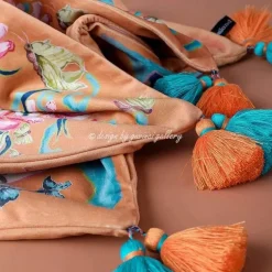 Zebra Kissenbezug - Orange Floral Animal Kingdom Dekor