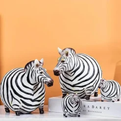 Zebra-Skulptur – Modernes Harzdekor für das Home Office