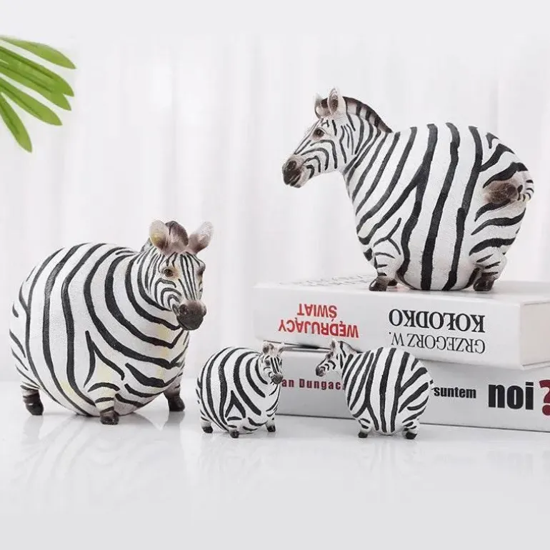 Zebra-Skulptur – Modernes Harzdekor für das Home Office