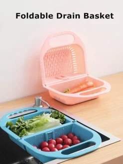 Zusammenklappbarer Abtropfkorb für Obst und Gemüse – Küchensieb