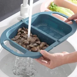 Zusammenklappbarer Abtropfkorb zum Waschen von Obst und Gemüse – platzsparendes Küchenutensil