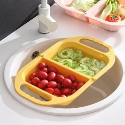 Zusammenklappbarer Abtropfkorb zum Waschen von Obst und Gemüse – platzsparendes Küchenutensil