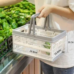 Zusammenklappbarer Einkaufskorb – Faltbare Tragetasche für einfaches Tragen