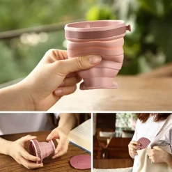 Zusammenklappbarer Reisebecher aus Silikon – Teleskop-Klappbecher