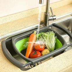 Zusammenklappbares Sieb – faltbares Küchensieb für Nudeln, Obst und Gemüse