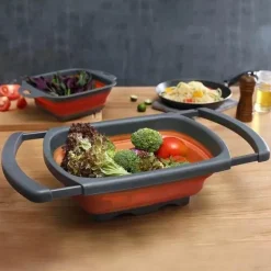 Zusammenklappbares Sieb – faltbares Küchensieb für Nudeln, Obst und Gemüse