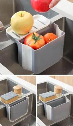 Zusammenklappbares Spülbeckensieb – faltbarer Abflusskorb für die Küche