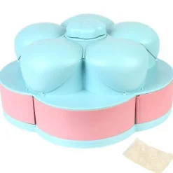 Zweilagige rotierende Blumen-Süßigkeiten-Snackbox