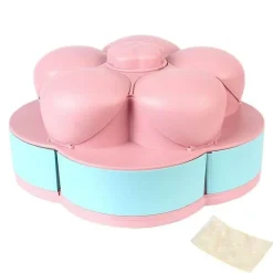 Zweilagige rotierende Blumen-Süßigkeiten-Snackbox