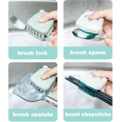 Zweiseitige Reinigungsbürste für Küchenmesser – Doppelseitiges Geschirrspülwerkzeug