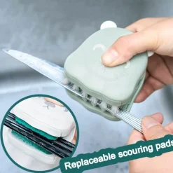 Zweiseitige Reinigungsbürste für Küchenmesser – Doppelseitiges Geschirrspülwerkzeug